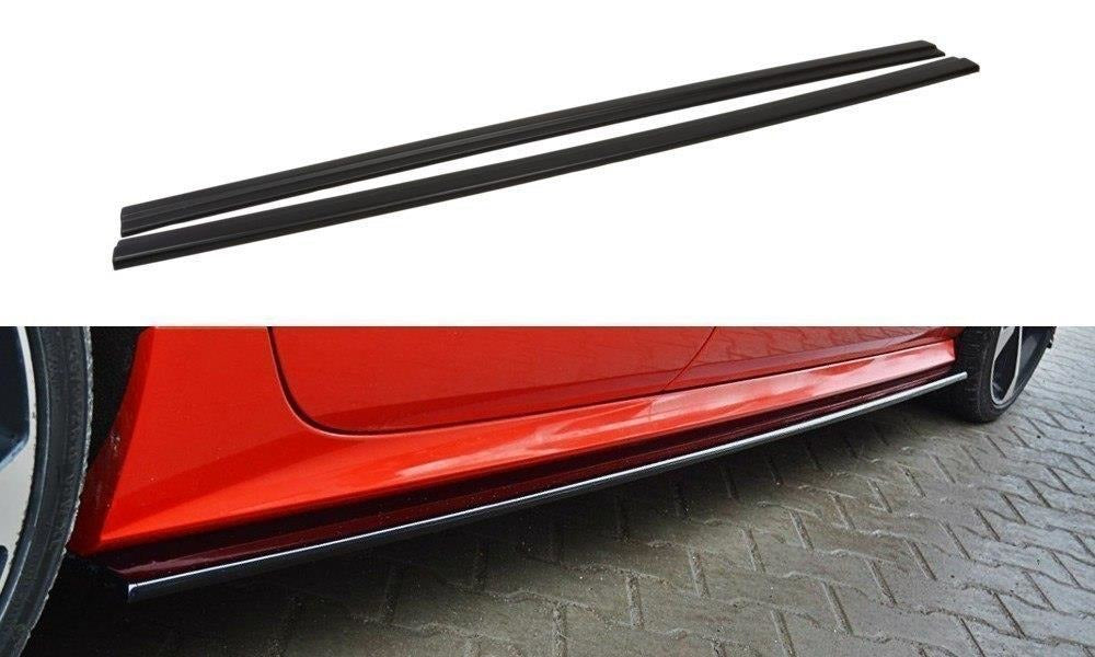Maxton Design Seitenschweller Ansatz passend für Audi S7 / A7 S-Line C7 FL schwarz Hochglanz