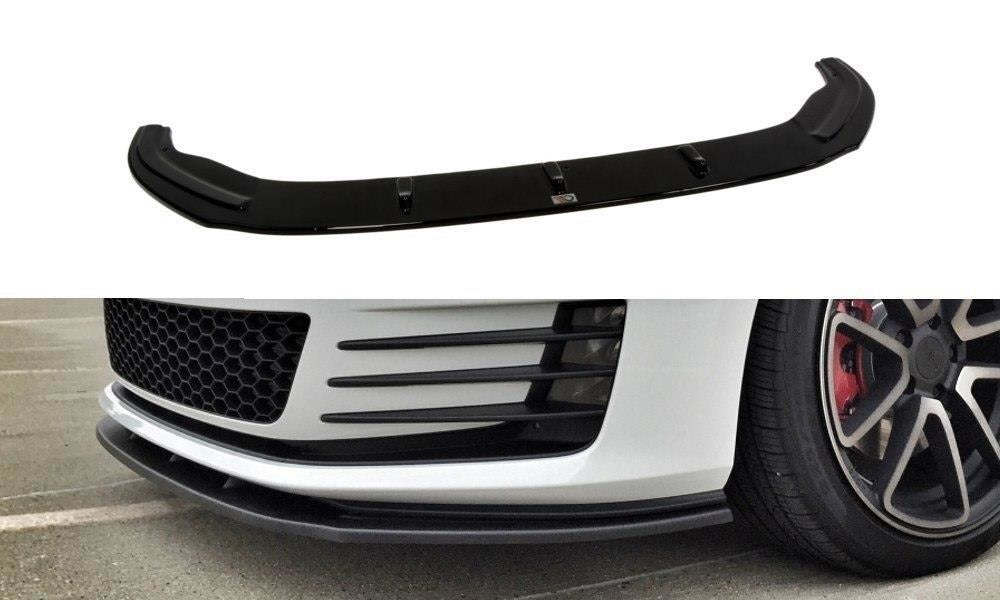 Maxton Design Front Ansatz passend für V.1 VW Golf 7 GTI  schwarz Hochglanz