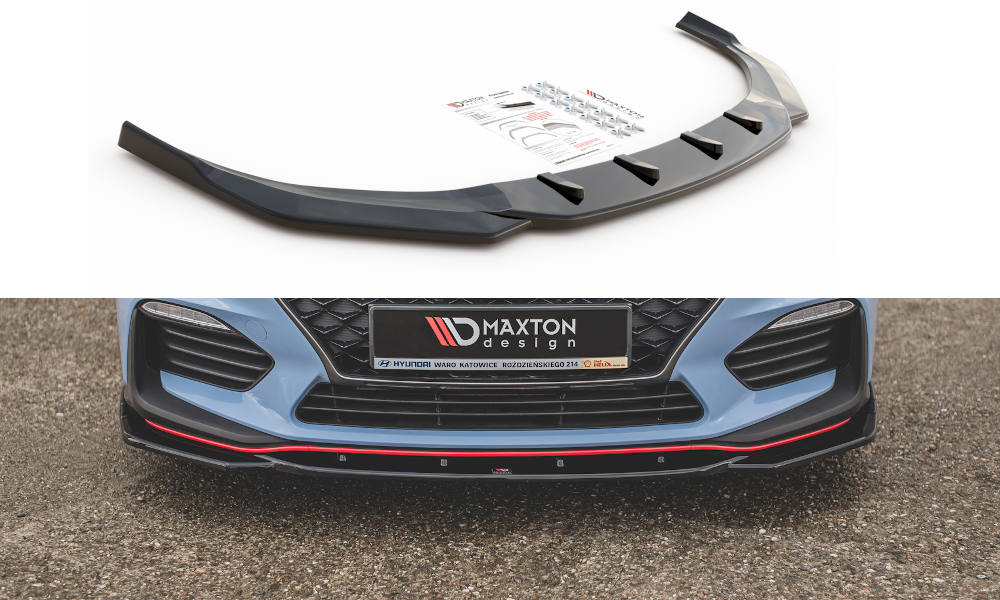 Maxton Design Front Ansatz passend für V.4 Hyundai I30 N Mk3 Hatchback/ Fastback schwarz Hochglanz