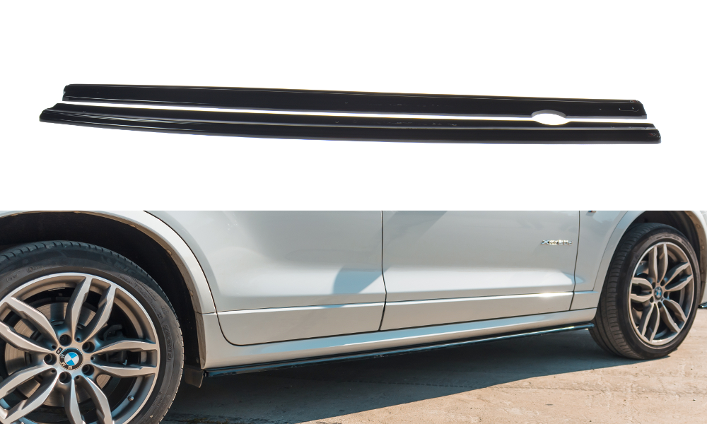 Maxton Design Seitenschweller Ansatz passend für BMW X3 F25 M-Paket Facelift schwarz Hochglanz