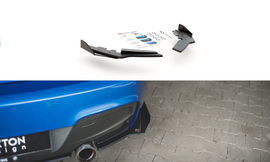 Maxton Design Robuste Racing Heck Ansatz Flaps Diffusor +Flaps für BMW M135i F20 schwarz Hochglanz