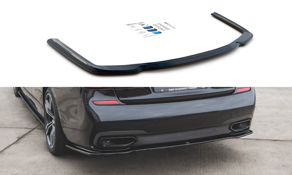 Maxton Design Mittlerer Diffusor Heck Ansatz für BMW 7 M-Paket G11 schwarz Hochglanz