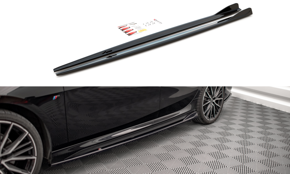 Maxton Design Seitenschweller Ansatz für V.2 für BMW 2 Gran Coupe M-Paket / M235i F44 schwarz Hochglanz