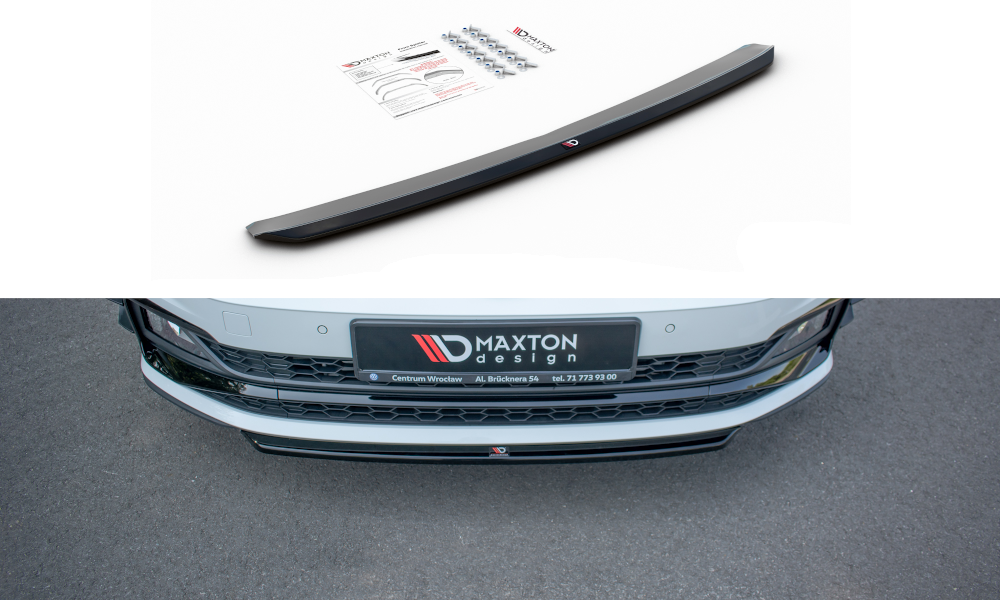 Maxton Design Front Ansatz passend für V.4 VW Polo GTI Mk6 schwarz Hochglanz