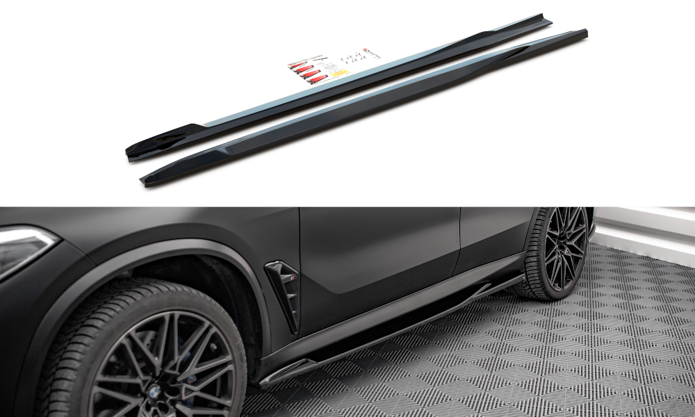 Maxton Design Seitenschweller Ansatz für BMW X5M F95 schwarz Hochglanz