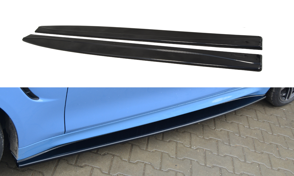 Maxton Design Seitenschweller Ansatz passend für BMW M4 F82 schwarz Hochglanz