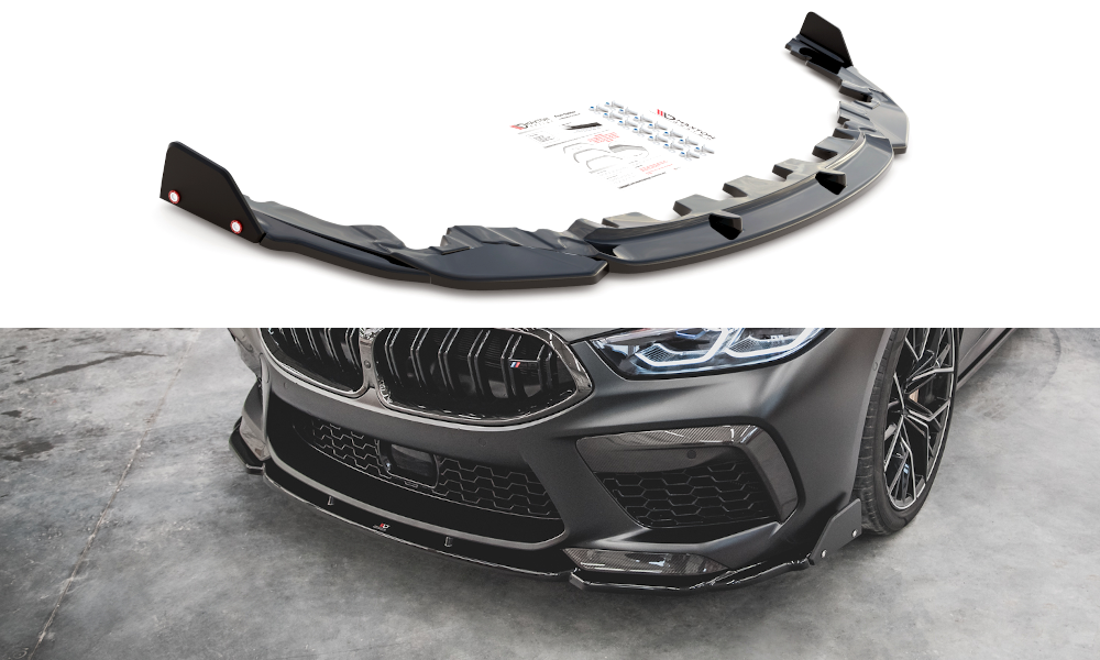 Maxton Design Front Ansatz V.1 +Flaps für BMW M8 Gran Coupe F93