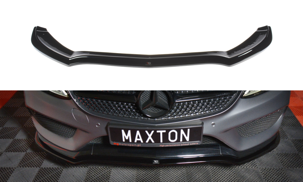 Maxton Design Front Ansatz passend für V.1 MERCEDES- BENZ C-KLASSE W205 COUPE AMG-LINE schwarz Hochglanz