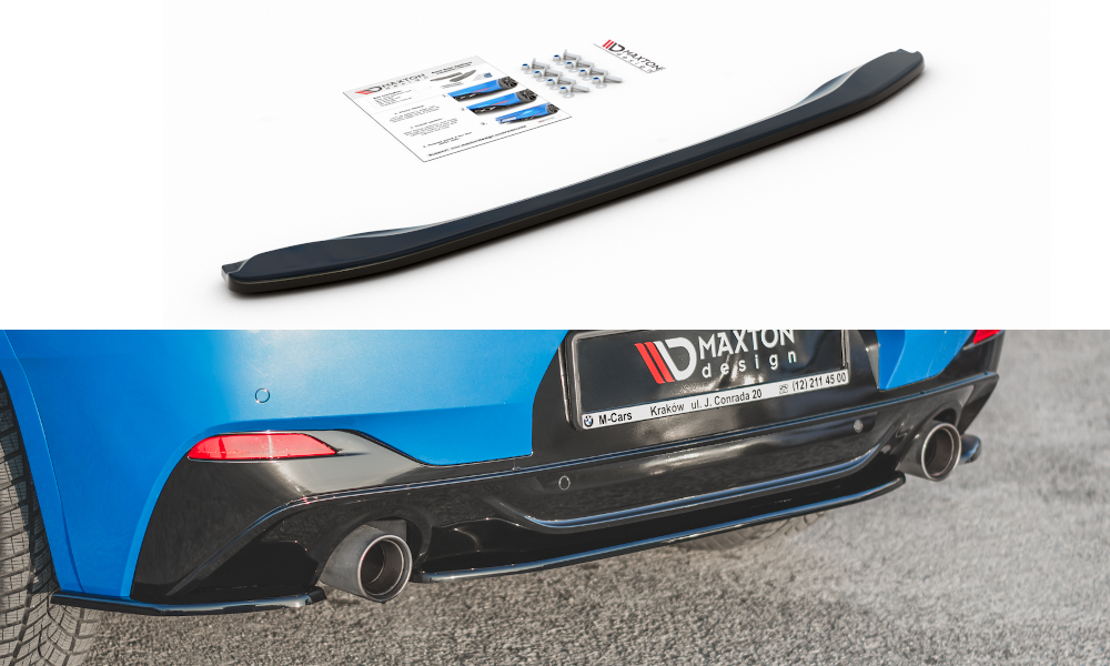 Maxton Design Mittlerer Diffusor Heck Ansatz passend für BMW X2 F39 M-Paket schwarz Hochglanz
