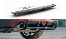 Maxton Design Mittlerer Diffusor Heck Ansatz passend für DTM Look Hyundai I30 N Mk3 Fastback  schwarz Hochglanz