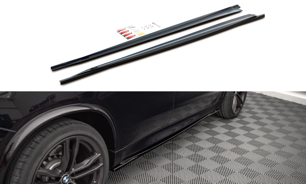 Maxton Design Seitenschweller Ansatz für BMW X5 M F85 schwarz Hochglanz