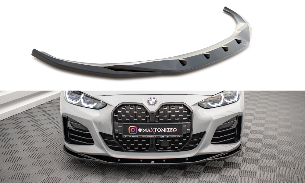 Maxton Design Front Ansatz V.3 für BMW 4er / i4 Gran Coupe M-Paket G26 schwarz Hochglanz