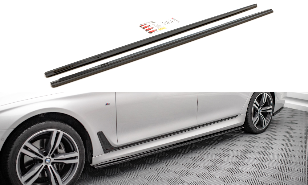 Maxton Design Seitenschweller Ansatz für BMW 7 Lang M-Paket G12 schwarz Hochglanz