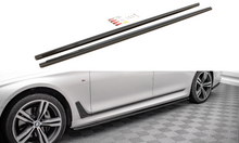 Laden Sie das Bild in den Galerie-Viewer, Maxton Design Seitenschweller Ansatz für BMW 7 Lang M-Paket G12 schwarz Hochglanz