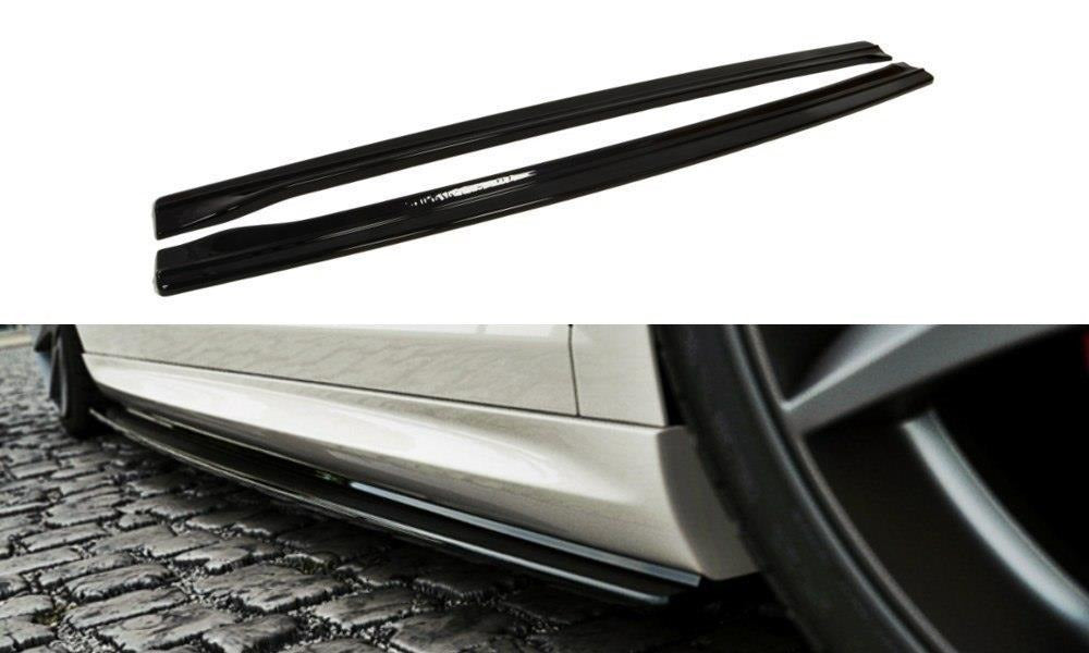 Maxton Design Seitenschweller Ansatz passend für VW Passat CC R36 RLINE (vor Facelift) schwarz Hochglanz