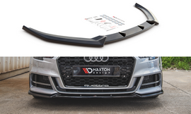 Maxton Design Front Ansatz passend für V.3 Audi S3 / A3 S-Line 8V Facelift schwarz Hochglanz