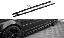 Laden Sie das Bild in den Galerie-Viewer, Maxton Design Seitenschweller Ansatz für V.2 für BMW 3er Coupe M-Paket E46 schwarz Hochglanz