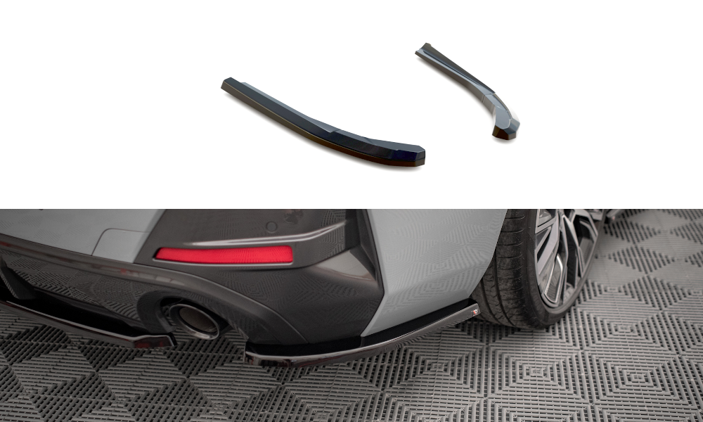 Maxton Design Heck Ansatz Flaps Diffusor V.1 für BMW 4er Gran Coupe M-Paket G26 schwarz Hochglanz