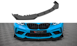 Maxton Design Street Pro Front Ansatz für +Flaps für V.1 + Flaps BMW M2 Competition F87 schwarz Hochglanz
