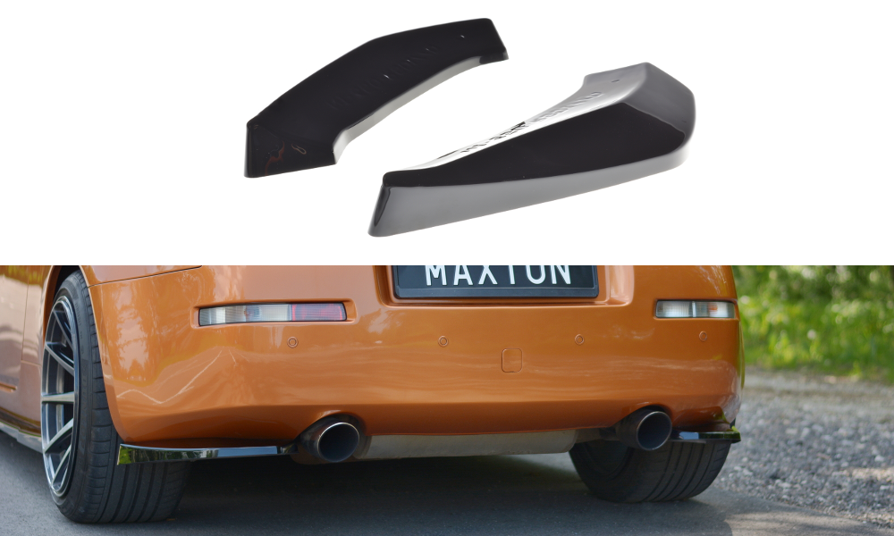 Maxton Design Heck Ansatz Flaps Diffusor passend für NISSAN 350Z schwarz Hochglanz