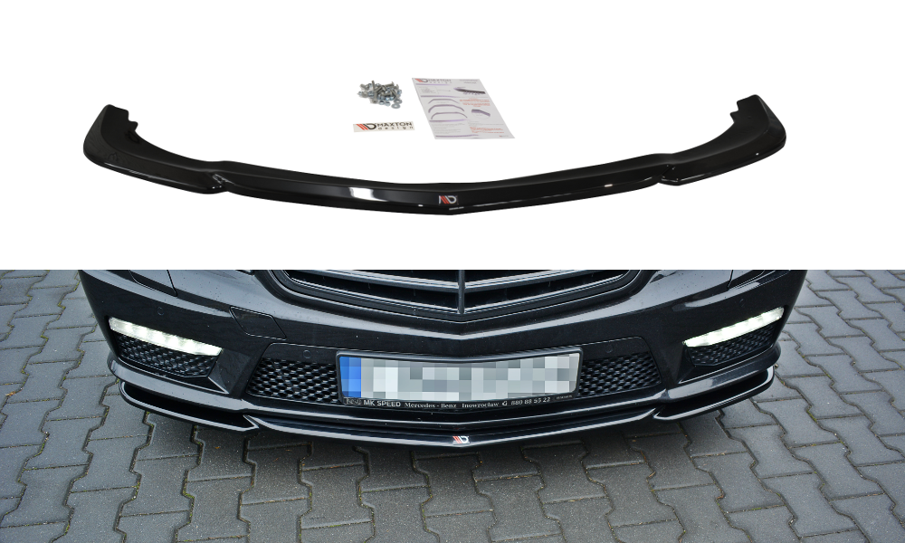 Maxton Design Front Ansatz passend für V.1 Mercedes E63 AMG W212  schwarz Hochglanz
