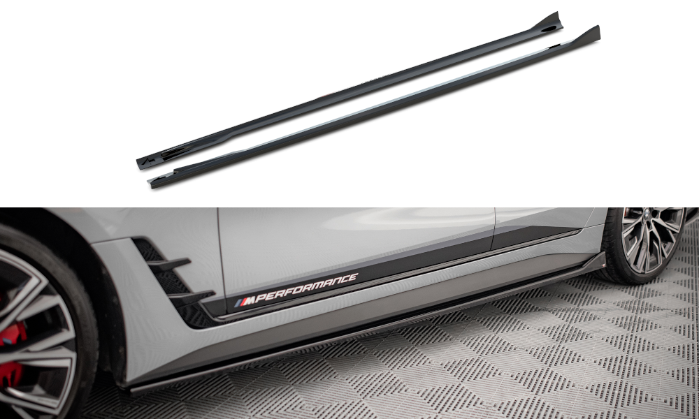 Maxton Design Seitenschweller Ansatz für V.2 für BMW 4er Gran Coupe M-Paket G26 schwarz Hochglanz