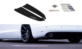 Maxton Design Heck Ansatz Flaps Diffusor passend für Audi A8 D4 schwarz Hochglanz