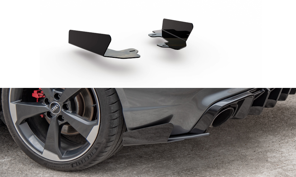 Maxton Design Rear Side Flaps passend für passend für Audi RS3 8V Sportback schwarz Hochglanz