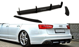 Maxton Design Diffusor Heck Ansatz passend für Heckschürze & Flaps passend für AUDI A6 C7 S-LINE AVANT (2.0 TDI)