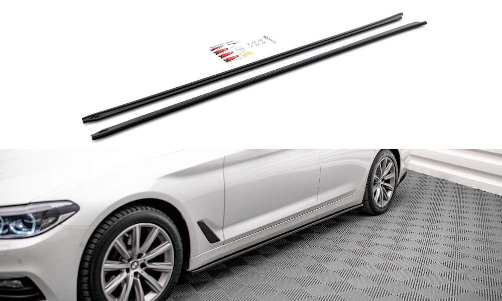 Maxton Design Seitenschweller Ansatz für BMW 5er G30 schwarz Hochglanz