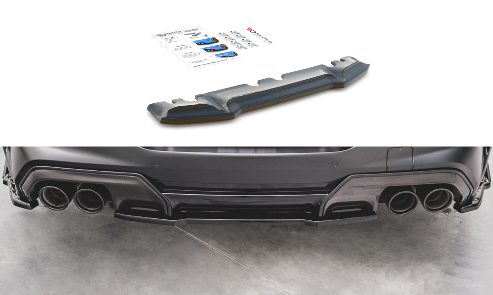 Maxton Design Mittlerer Diffusor Heck Ansatz für BMW M8  Gran Coupe F93 schwarz Hochglanz