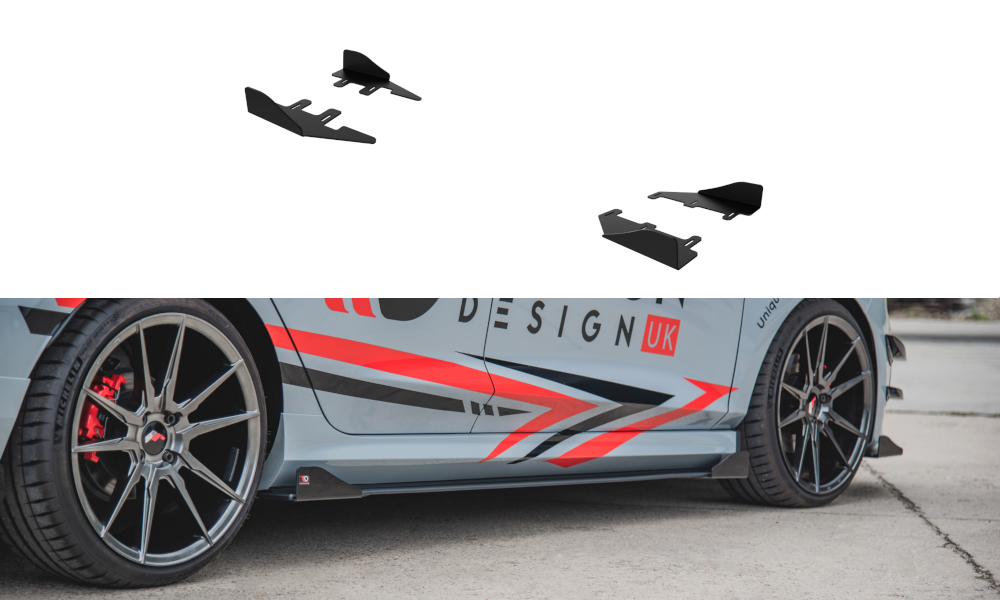 Maxton Design Side Flaps passend für passend für Ford Fiesta Mk8 ST / ST-Line schwarz Hochglanz