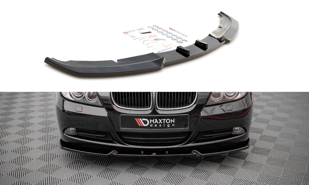 Maxton Design Front Ansatz V.1 für BMW 3er E90 schwarz Hochglanz