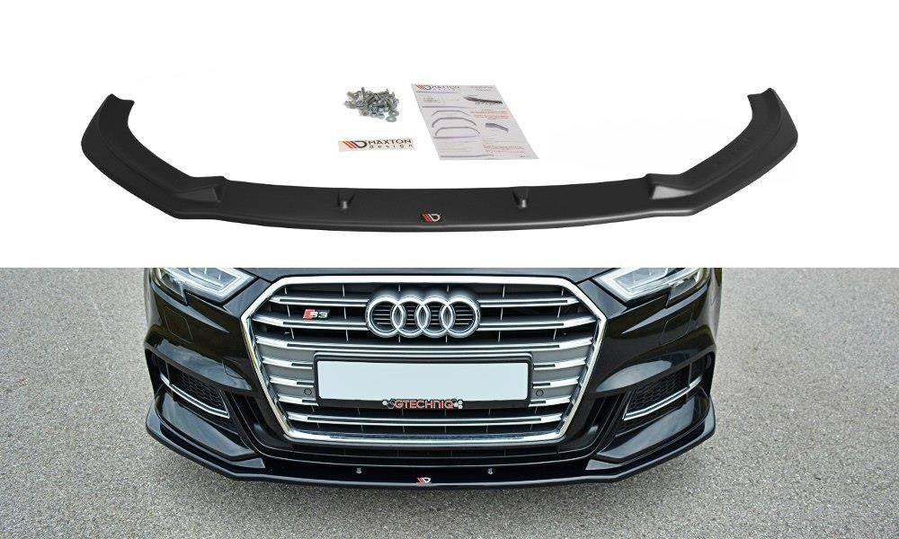 Maxton Design Front Ansatz passend für  V.1 Audi S3 / A3 S-Line 8V FL  schwarz Hochglanz