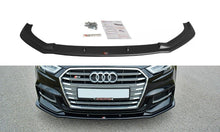Laden Sie das Bild in den Galerie-Viewer, Maxton Design Front Ansatz passend für  V.1 Audi S3 / A3 S-Line 8V FL  schwarz Hochglanz