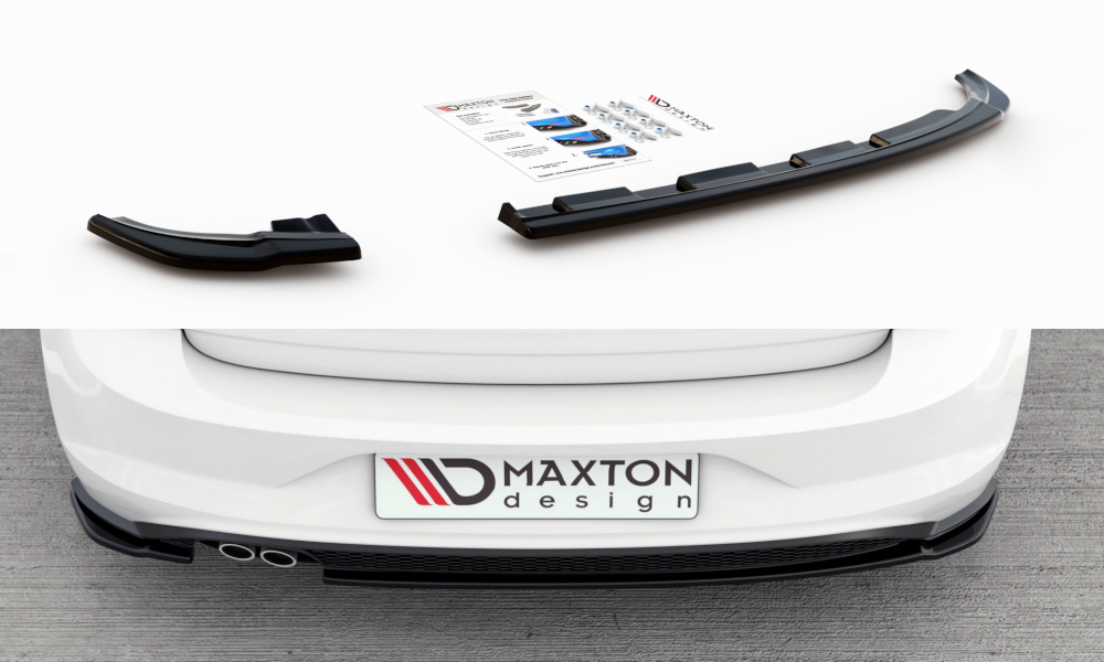Maxton Design Heck Ansatz Flaps Diffusor passend für V.2 VW Polo GTI Mk6 schwarz Hochglanz