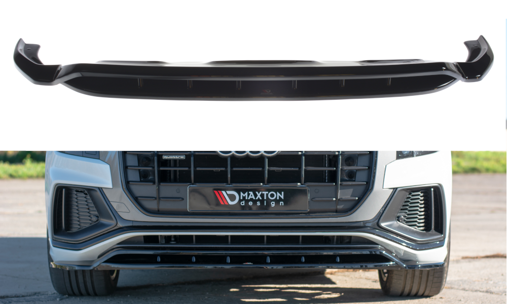 Maxton Design Front Ansatz passend für  Audi Q8 S-line schwarz Hochglanz