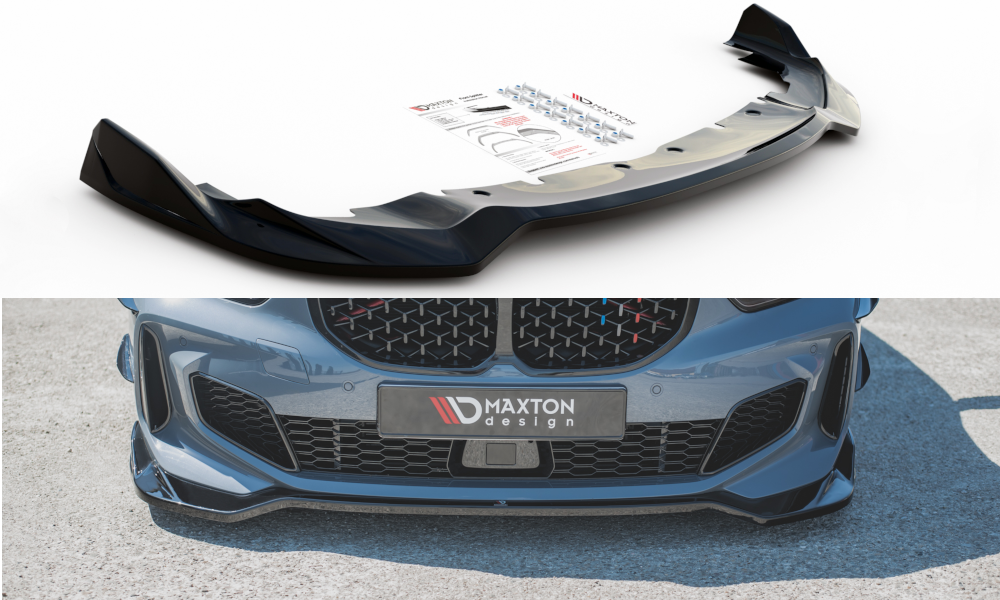 Maxton Design Front Ansatz passend für V.5 BMW 1er F40 M-Paket / M135i  schwarz Hochglanz