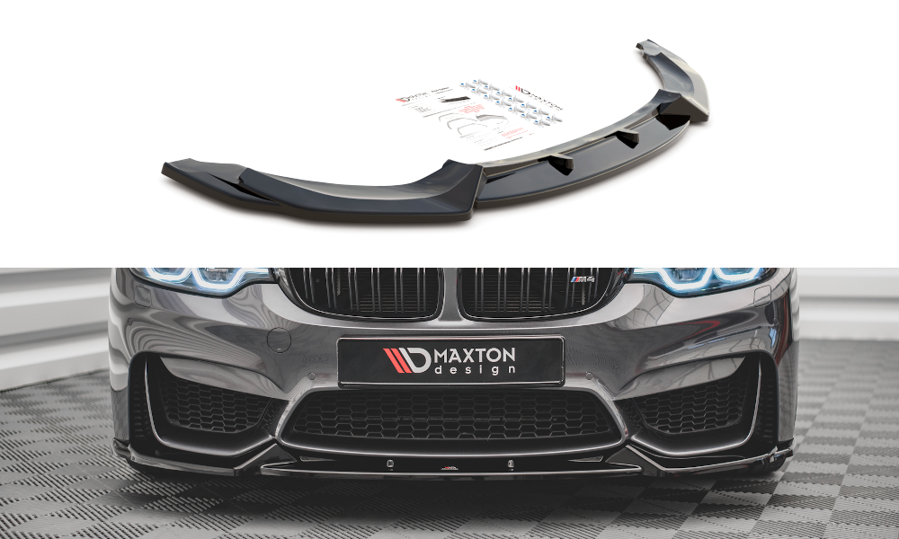 Maxton Design Front Ansatz für BMW M4 F82 schwarz Hochglanz