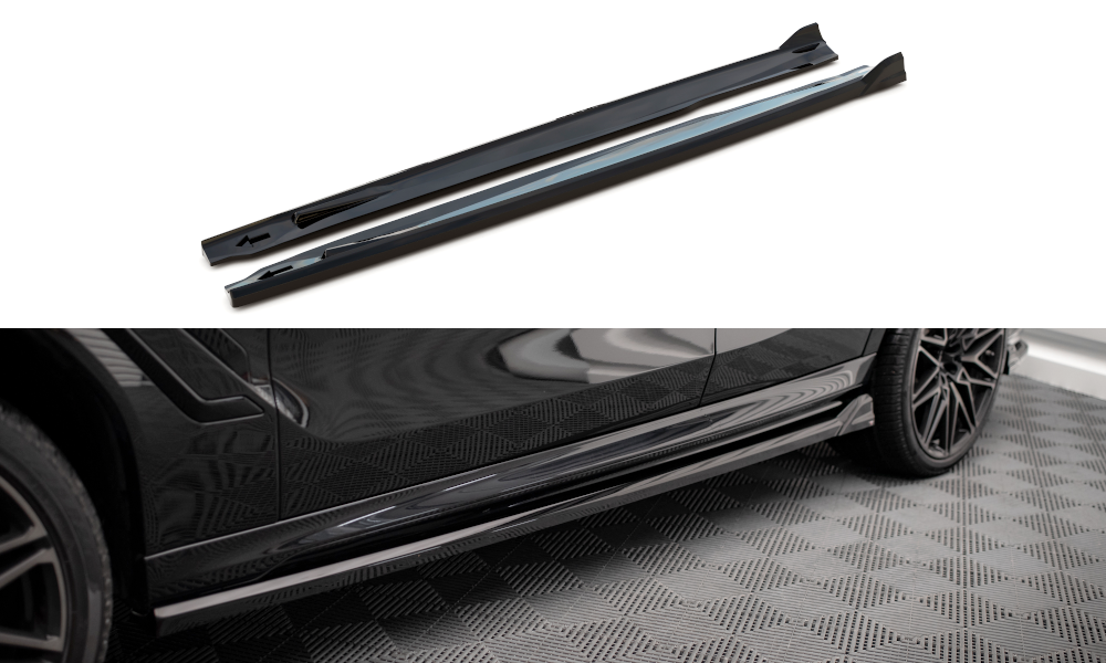 Maxton Design Seitenschweller Ansatz für BMW X6 M F96 / X6 M-Paket G06 schwarz Hochglanz