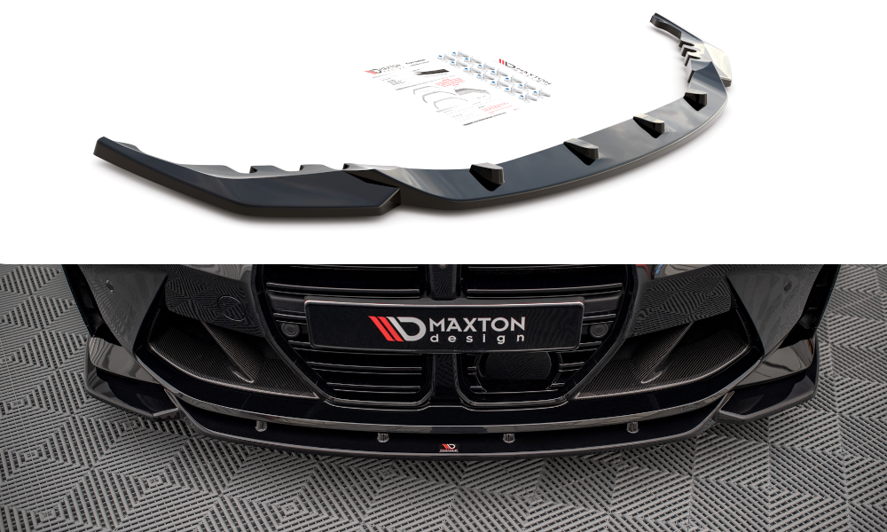 Maxton Design Front Ansatz V.2 für BMW M4 G82 / M3 G80 schwarz Hochglanz