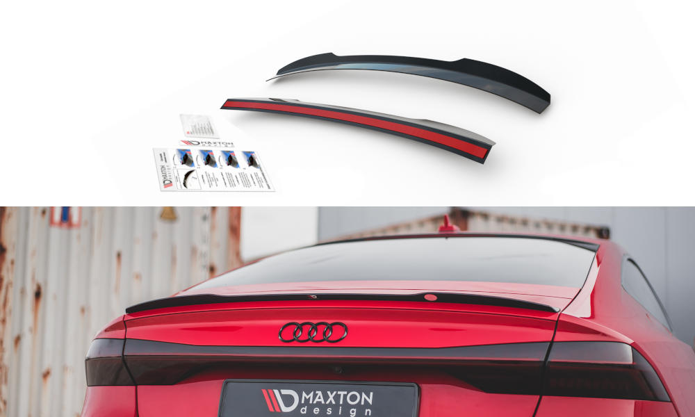 Maxton Design Spoiler CAP passend für Audi A7 C8 S-Line schwarz Hochglanz
