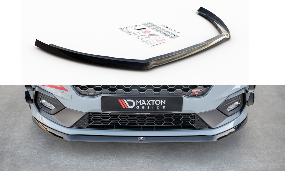 Maxton Design Front Ansatz passend für V.6 Ford Fiesta Mk8 ST / ST-Line schwarz Hochglanz
