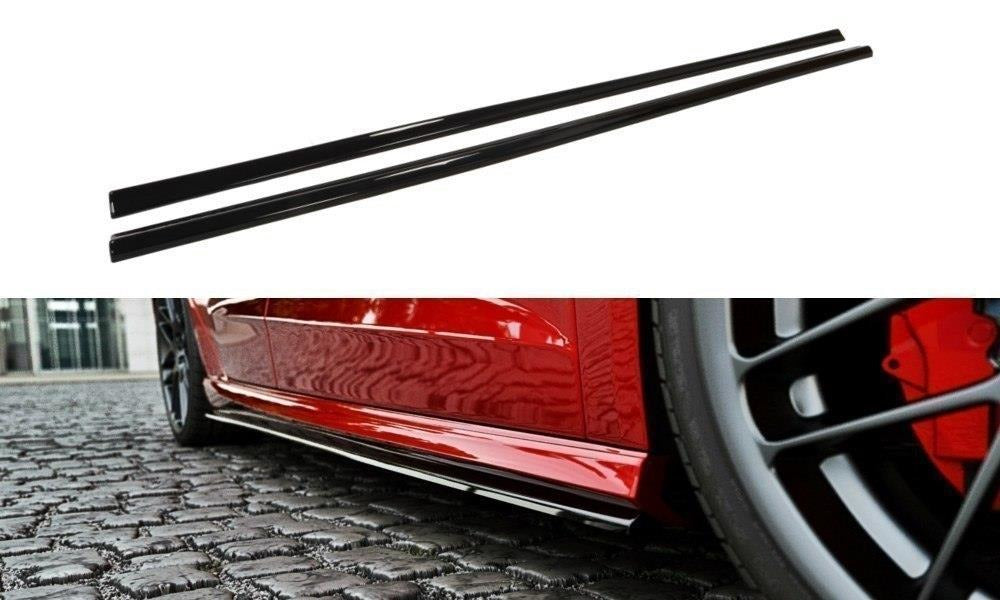 Maxton Design Seitenschweller Ansatz passend für Audi S3 / A3 S-Line 8V / 8V FL Sportback schwarz Hochglanz