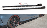 Maxton Design Seitenschweller Ansatz passend für V.3 BMW 1er F40 M-Paket/ M135i  schwarz Hochglanz