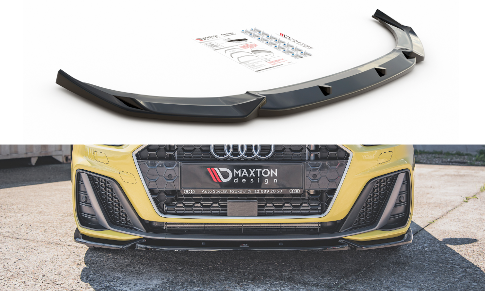 Maxton Design Front Ansatz passend für V.3 Audi A1 S-Line GB schwarz Hochglanz