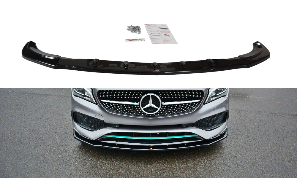 Maxton Design Front Ansatz passend für V.1 Mercedes CLA C117 AMG-LINE FACELIFT schwarz Hochglanz