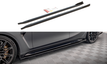 Laden Sie das Bild in den Galerie-Viewer, Maxton Design Seitenschweller Ansatz für V.2 für BMW M3 G80 schwarz Hochglanz