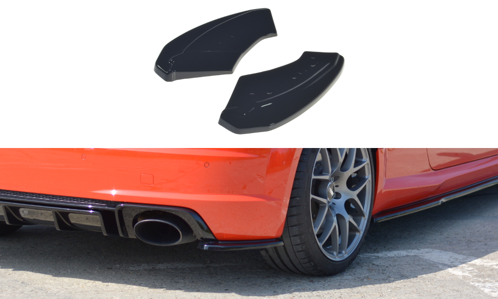 Maxton Design Heck Ansatz Flaps Diffusor passend für Audi TT RS 8S schwarz Hochglanz