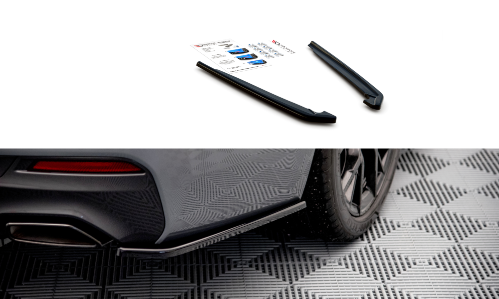 Maxton Design Heck Ansatz Flaps Diffusor für BMW 5er G30 Facelift M-Paket schwarz Hochglanz
